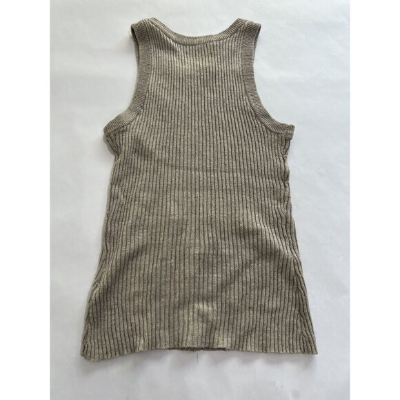 VENROY Ribbed Tank Top in Taupe - Picture 2 of 3